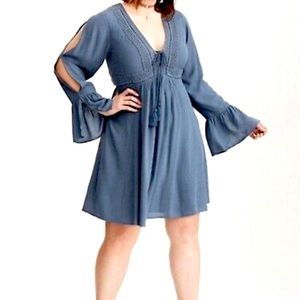 Torrid Boho Lace Up Skater Dress